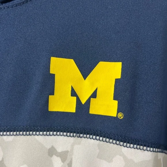 Michigan Wolverines Military Appreciation Arctic Camo Hoodie Long Sleeve Shirt - Picture 4 of 10
